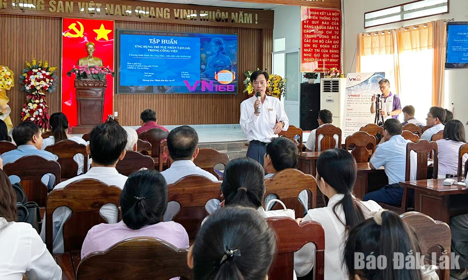 Xã Tuy An Đông tập huấn ứng dụng trí tuệ nhân tạo cho cán bộ, công chức