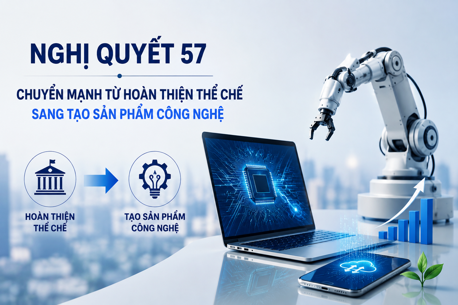 TRIỂN KHAI NGHỊ QUYẾT 57: CHUYỂN MẠNH TỪ HOÀN THIỆN THỂ CHẾ SANG TẠO SẢN PHẨM CÔNG NGHỆ
