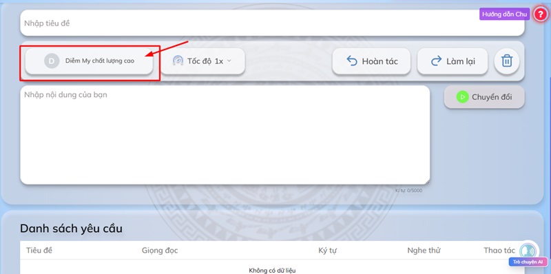 Chọn giọng nói AI