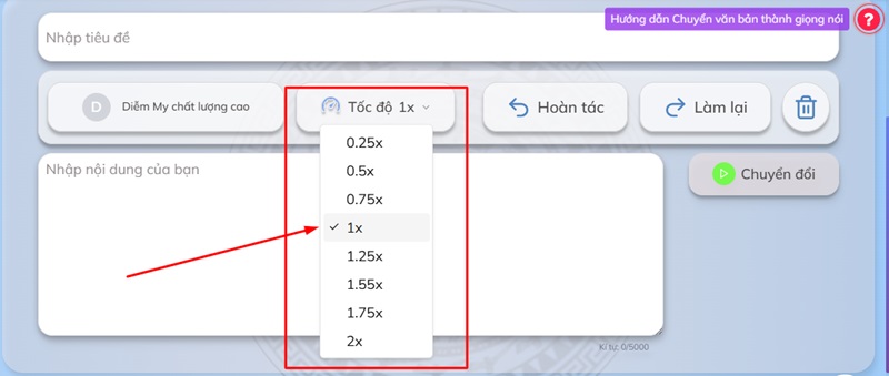 Điều chỉnh tốc độ nói