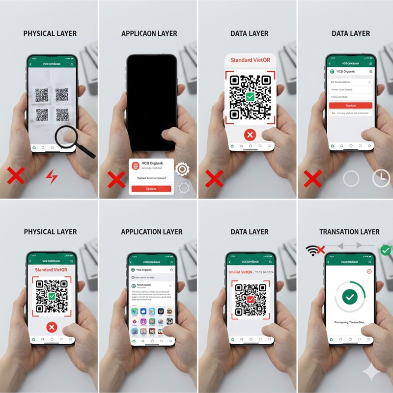 Tại sao không quét được mã QR trên Vietcombank