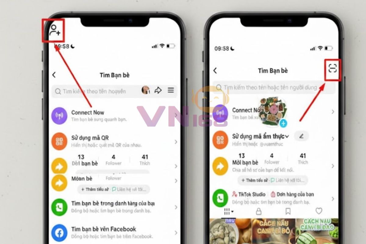 Các vị trí mở trình quét QR trên TikTok