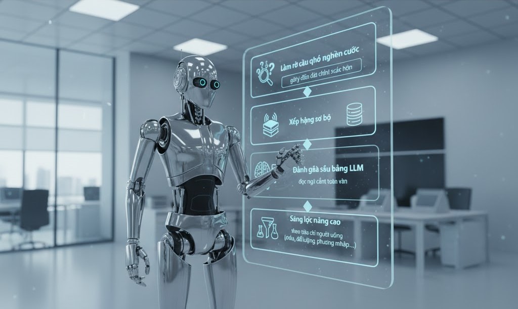 Quy trình xử lý bài báo 4 bước của Elicit AI