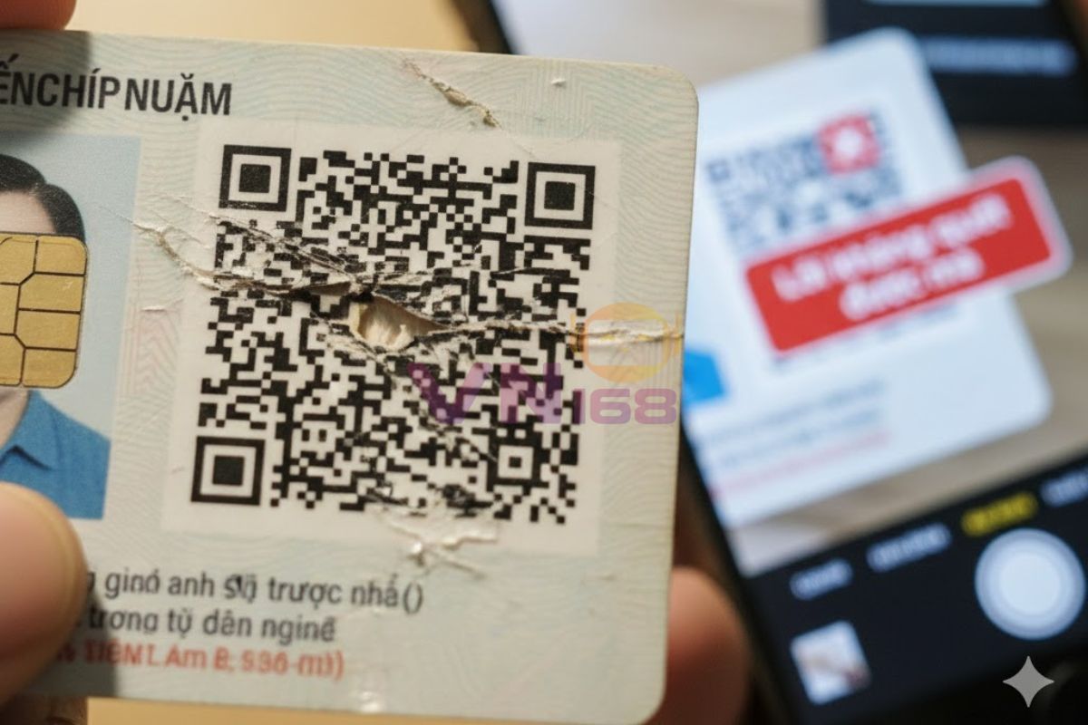 Mã QR trên CCCD bị trầy xước, bong tróc
