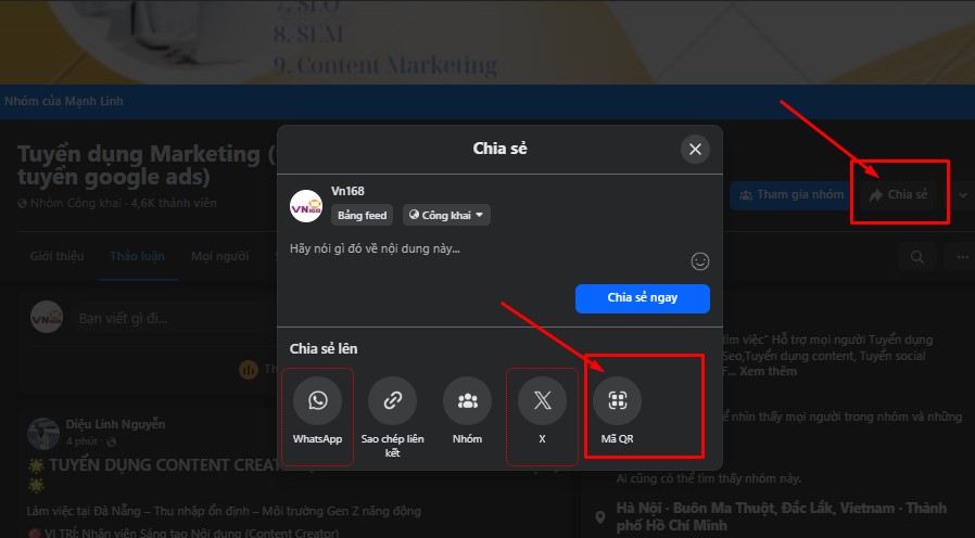 Mã QR cho Group Facebook
